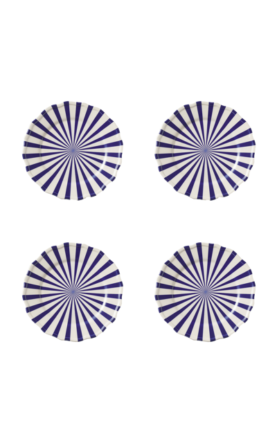 MAISON MADISON MAFALDA SET-OF-FOUR HAND-PAINTED CERAMIC SIDE PLATES