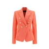 Balmain Stylish Double-breasted Wool Jacket For Women In Pink In Orange