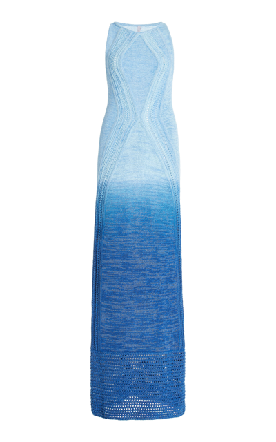 Significant Other Orly Knit Cotton-blend Maxi Dress In Blue