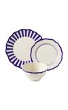 Maison Madison Set-of-twelve Mixed Ceramic Dinner Set In Blue