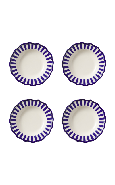 Maison Madison Riviera Set-of-four Pasta Bowls In Blue