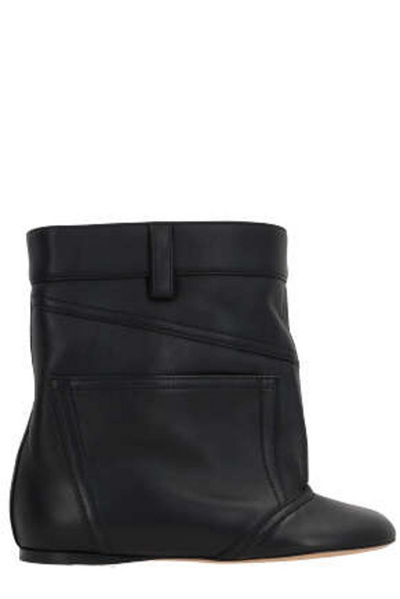 Loewe Toy Trousera Ankle Leather Boots In Black