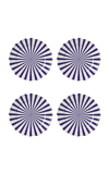 Maison Madison Mafalda Set-of-four Ceramic Dinner Plates In Blue