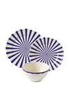 Maison Madison Mafalda Set-of-twelve Ceramic Dinner Set In Blue