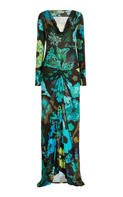 Siedres Linny Floral-printed Jersey Maxi Dress