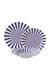 Maison Madison Mafalda Set-of-twelve Ceramic Dinner Set In Blue