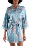 IN BLOOM BY JONQUIL FERNWOOD FLORAL SATIN WRAP ROBE