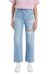 LEVI'S® RIBCAGE RIPPED HIGH WAIST ANKLE STRAIGHT LEG JEANS