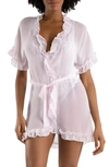 In Bloom By Jonquil Alice Ruffle Wrap Robe In Pale Pink