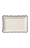 Maison Madison Jane Rectangular Ceramic Platter In Blue