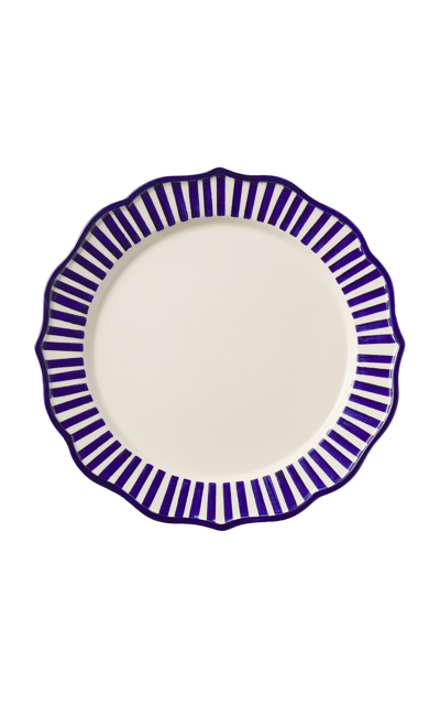 Maison Madison Riviera Round Ceramic Platter In Blue
