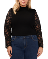 VINCE CAMUTO PLUS SIZE MOCK-NECK LACE-SLEEVE SWEATER
