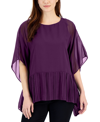JM COLLECTION WOMEN'S PLEATED PONCHO-SLEEVE TOP, CREATED FOR MACY'S