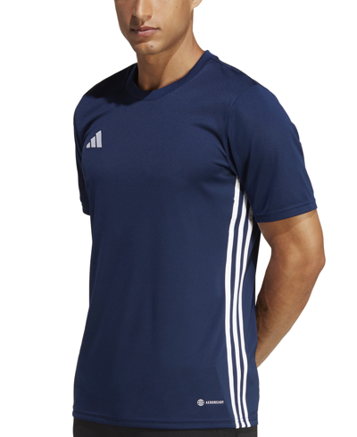 Adidas Originals Men's Tabela 23 Slim-fit Performance T-shirt In Navy Blue,white
