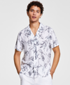 INC INTERNATIONAL CONCEPTS MEN'S LILY BLOOM REGULAR-FIT FLORAL-PRINT BUTTON-DOWN CAMP SHIRT, CREATED FOR MACY'S