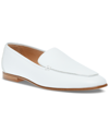 Steve Madden Women's Fitz Soft Tailored Loafer Flats In White Leather