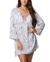 J VALDI WOMEN'S PRINTED LACE-UP COVER-UP TUNIC