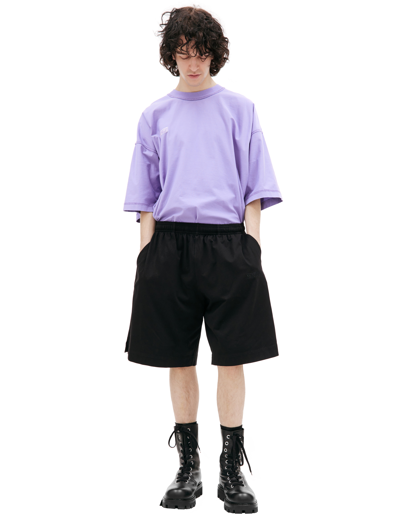 Vetements Slip-on Cotton Track Shorts In Black