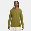 Nike Men's Life Long-sleeve Heavyweight Waffle Top In Green