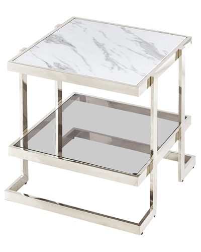 Sagebrook Home Metal/marble Glass In Silver