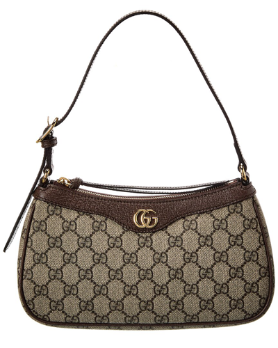 Gucci Ophidia Small Gg Supreme Canvas & Leather Hobo Bag In Brown