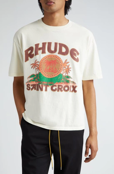 Rhude Saint Croix Tee In Neutrals