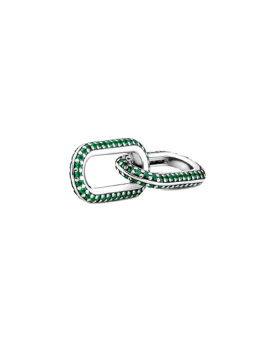 Pandora Me Silver Double Link Charm In Green
