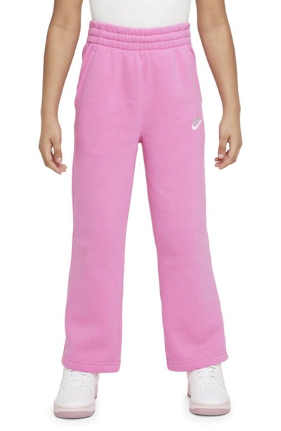 Nike Sportswear Club Fleece Big Kids' (girls') Wide-leg Pants In Red