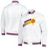 MITCHELL & NESS MITCHELL & NESS WHITE PHOENIX SUNS HARDWOOD CLASSICS  THROWBACK WORDMARK RAGLAN FULL-SNAP JACKET