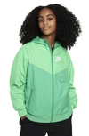 Nike Sportswear Windrunner Big Kids' (boys') Loose Hip-length Hooded Jacket In Green