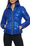 Guess Quilted Puffer Jacket In Indigo