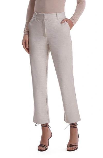 Commando Cropped Croc-embossed Faux Leather Trousers In Bone Croc