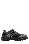 Burberry Men's Check Woven Creeper Shoes In Black Ip Check