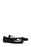 Tory Burch Georgia Ballerina Pelle In Perfect Black
