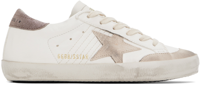 Golden Goose White & Taupe Super-star Penstar Sneakers In 11704 White/beige