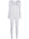 MARINE SERRE WHITE CRESCENT MOON-PRINT JUMPSUIT