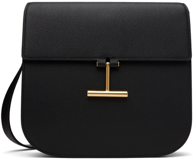 Tom Ford Tara Medium Crossbody In Grained Leather With Leather Strap In Black