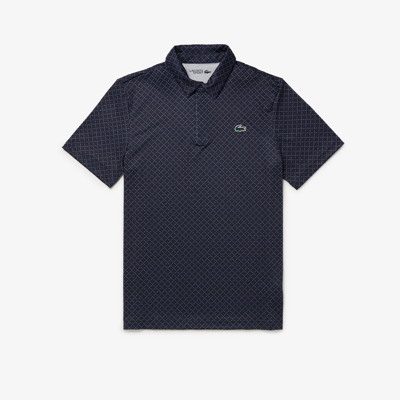 Lacoste Anti-uv Printed Golf Polo - Xl - 6 In Blue