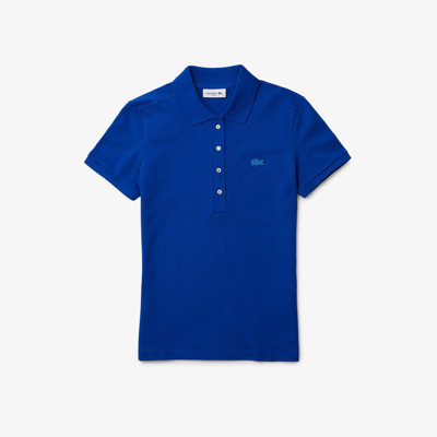 Lacoste Women's L.12.d Slim Fit Stretch Mini Piqué Polo - 34 In Blue