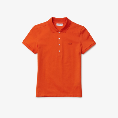 Lacoste Women's L.12.d Slim Fit Stretch Mini Piqué Polo  - 42 In Orange