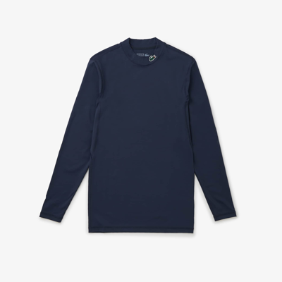Lacoste Men's Sport Long Sleeve Tight Fit T-shirt In Blue