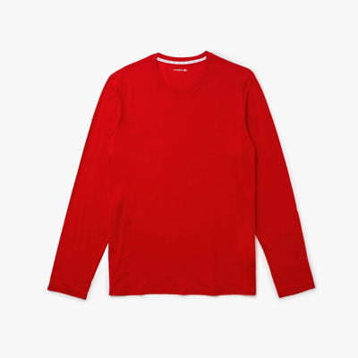 Lacoste Men's Long Sleeve Lounge T-shirt In Red