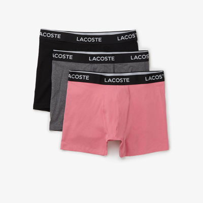Lacoste Men's Stretch Cotton Boxer Briefs 3-pack - Xxl In White