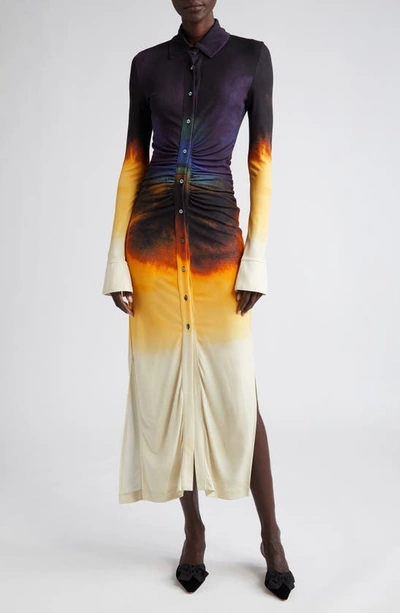 Altuzarra Claudia Dip-dyed Midi Dress In Sycamore Colorscape