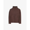 YVES SALOMON YVES SALOMON WOMEN'S CHOCOLAT HIGH-NECK RELAXED-FIT WOOL AND CASHMERE-BLEND KNITTED JUMPER