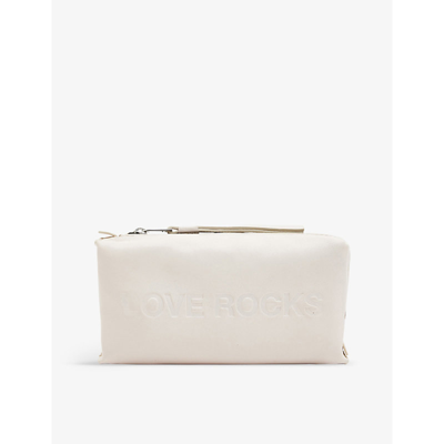 Allsaints Womens Desert White Elliotte Logo-debossed Leather Pouch Bag