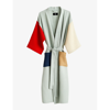 Hay Mens Glacier Multi Waffle-texture Cotton-blend Bathrobe In Glacier Multi