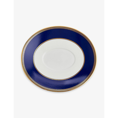 Wedgwood Iconic Fine Bone-china Sauce Boat Stand In Blue