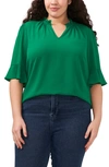 CECE SPLIT NECK BLOUSE