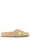 Dolce Vita Selda Raffia Slide Sandal In Light Natural